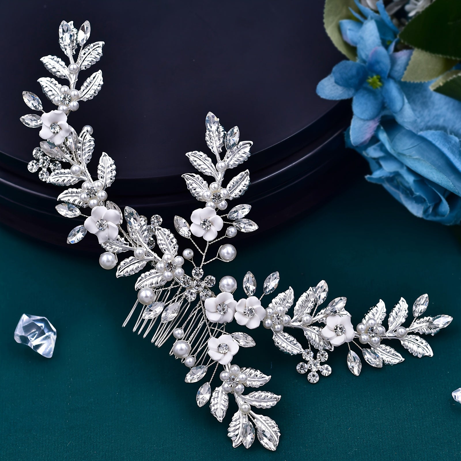 Sweet Style Ceramic Floral Hair Comb for Women