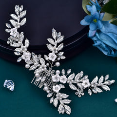 Sweet Style Ceramic Floral Hair Comb for Women