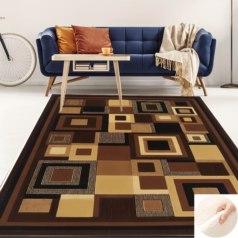 Nordic Chocolate Large Carpet Area Rug Machine Washable Non Slip Backing