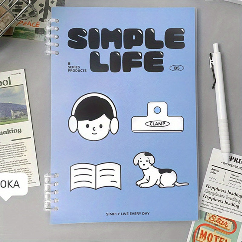 Spiral Notebook 9.8x6.7 Plastic Hardcover College Ruled 60 Sheets