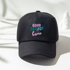 Good Things Will Come Slogan Print Baseball Cap