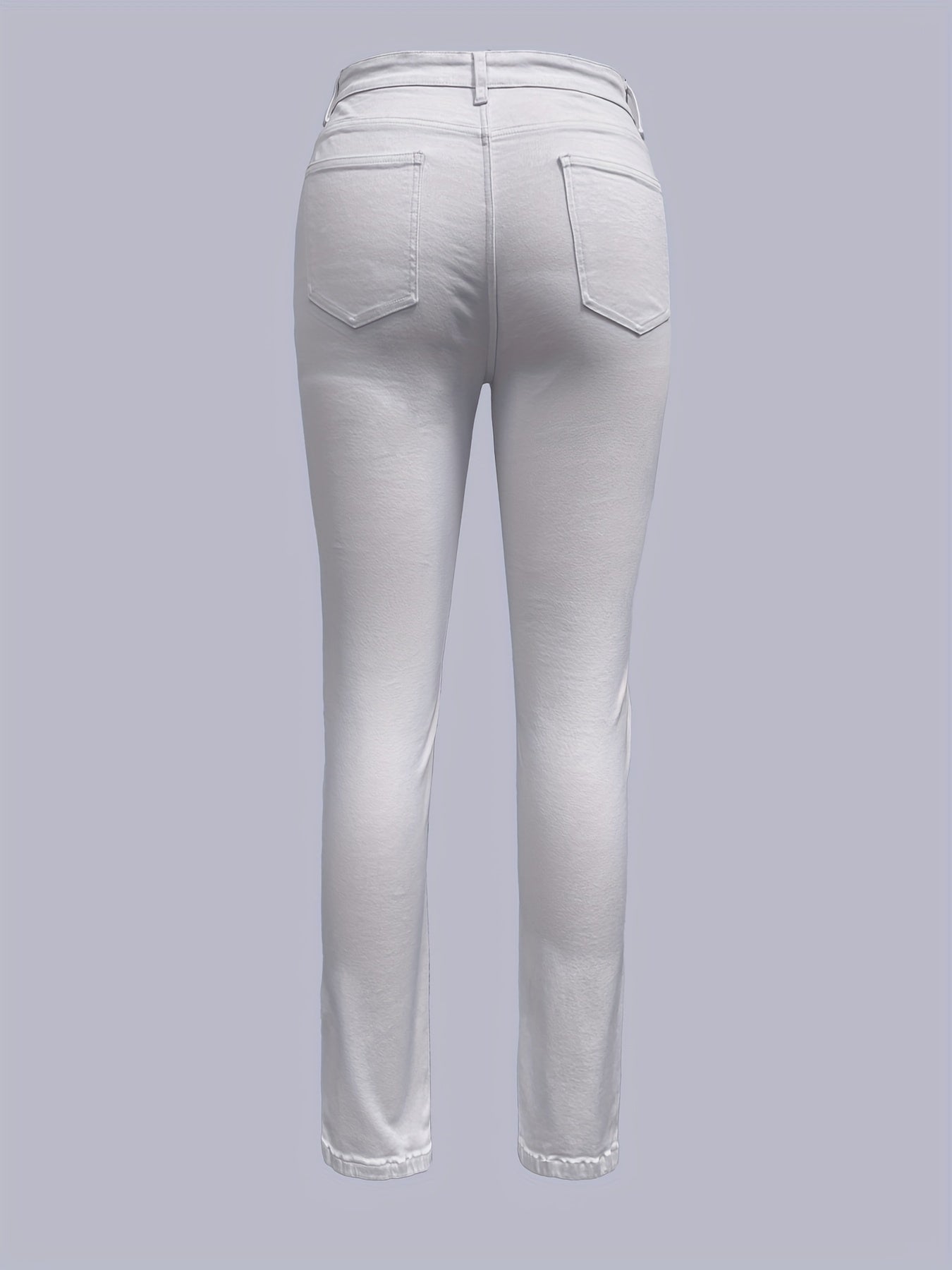 Casual Ripped Button Fly Skinny Jeans