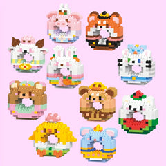 3D Animals Blocks Toys Sheep Fox Chicken Samoyed Rabbit Mouse