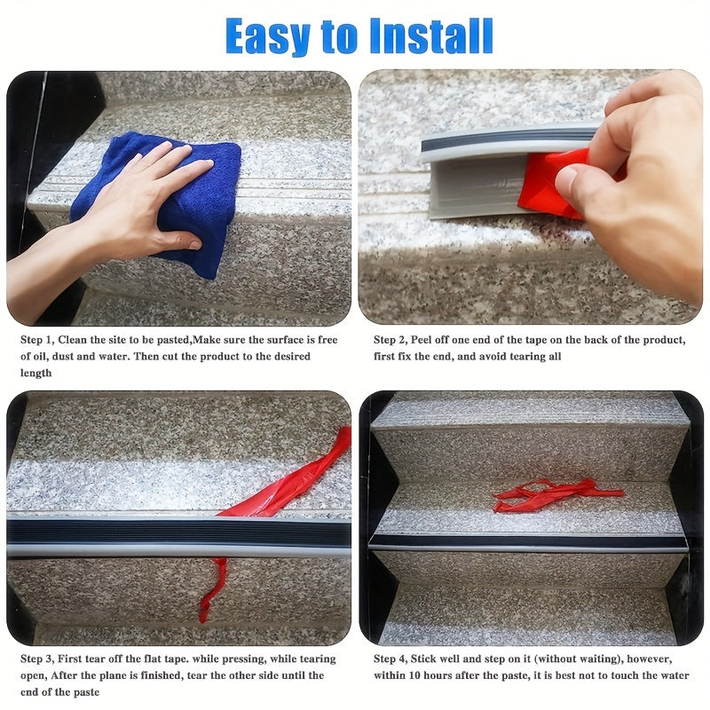 1pc Vinyl Stair Nosing Self Adhesive Stair Edge Protector Non Slip