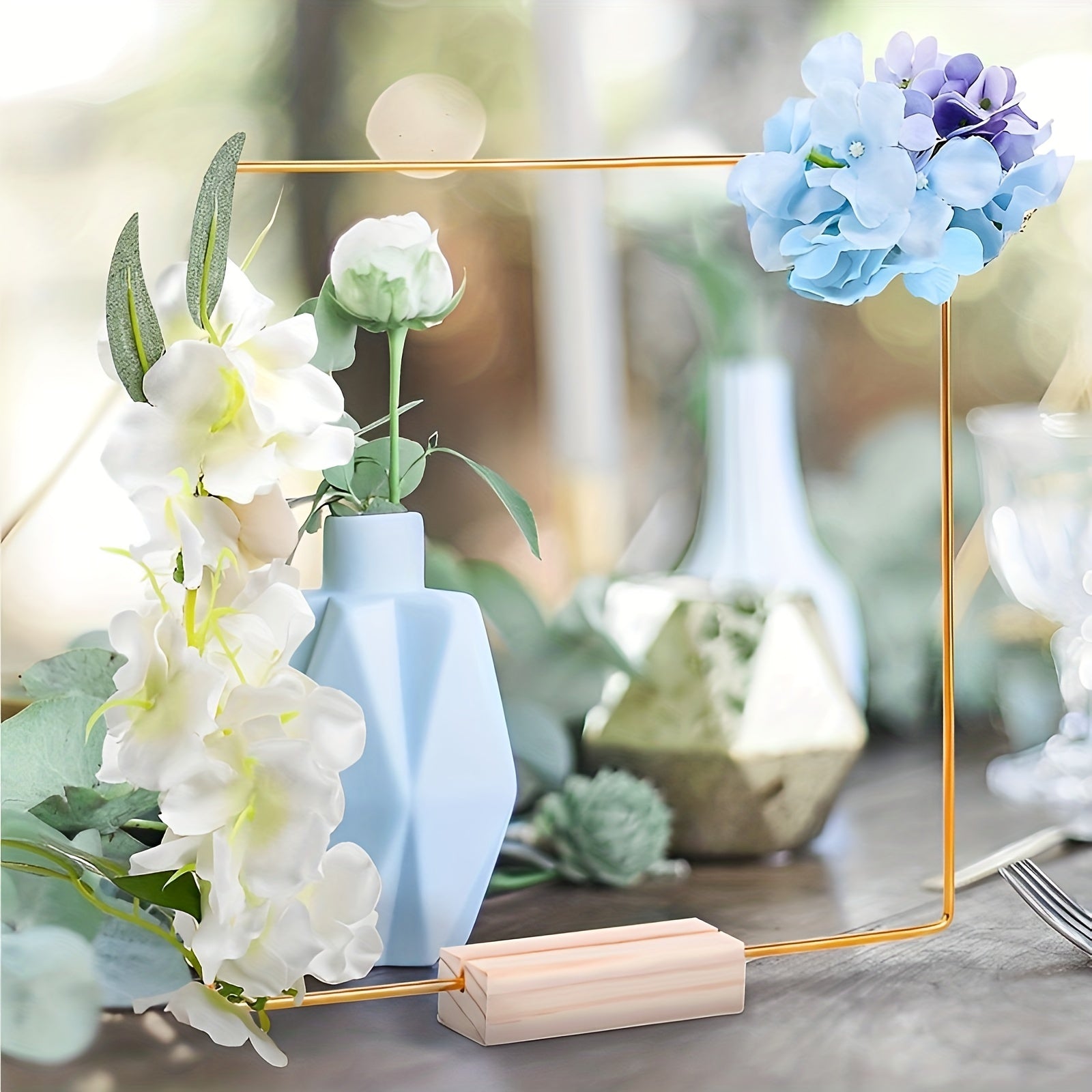 Square Metal Hoop Centerpiece Set for Wedding Decor & Crafts