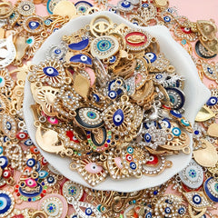 12pcs Mixed Alloy Devil's Eye Enamel DIY Jewelry Charms Halloween