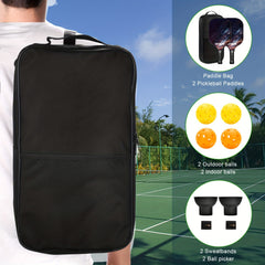 Pickleball Paddles Set with 1 Pair of Paddles, 5 Indoor & 2 Outdoor Balls