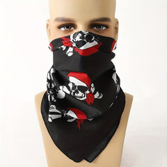Men's Skull Print Square Scarf