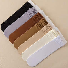 7 Pairs Solid Pile Socks Comfy & Breathable All match Socks Women's Stockings