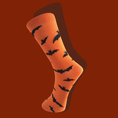 2 Pairs Bat & Pumpkin Print Socks Halloween Mid Tube Socks Women's Stockings