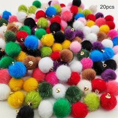 50pcs 15mm Mink Fur Ball Pendant Earrings Necklace DIY Jewelry Making