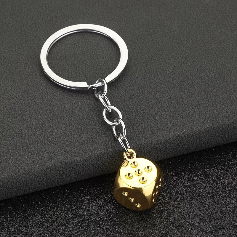 Metal Dice Keychain Billiard Key Chain for Players