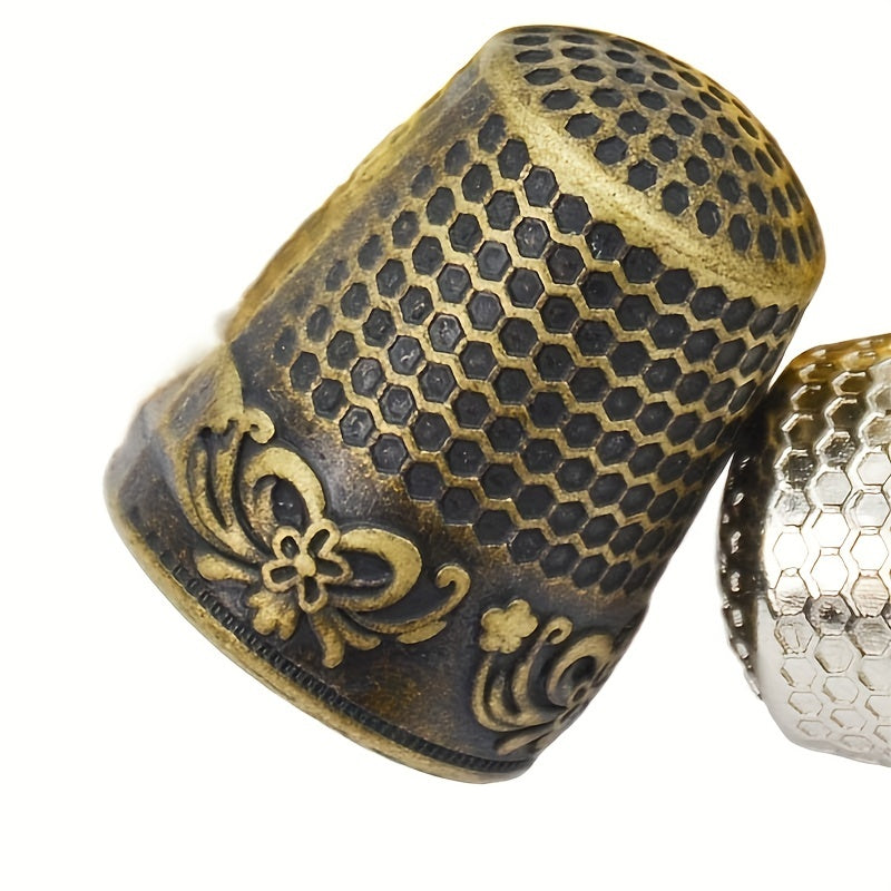 Metal Sewing Thimble Rings Hand DIY Red Bronze Shield