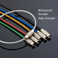 10/20pcs Key Ring Rubber coated Wire Lock Buckle Accessory