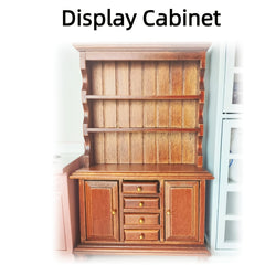 Mini Kitchen Display Cabinet Mini Ceramic Tableware Set 1:12 Kitchen Decor Props