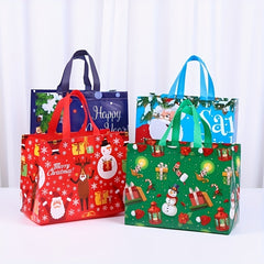 4PCS Christmas Gift Bags Christmas Tote Bags With Handles Christmas Treat Bags