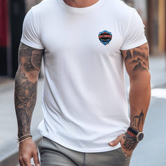 Car & Various Pattern Print Men's Comfy T shirt Graphic Tee