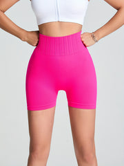High Waist Yoga Shorts Slim Fit High Stretch Sporty Workout Shorts