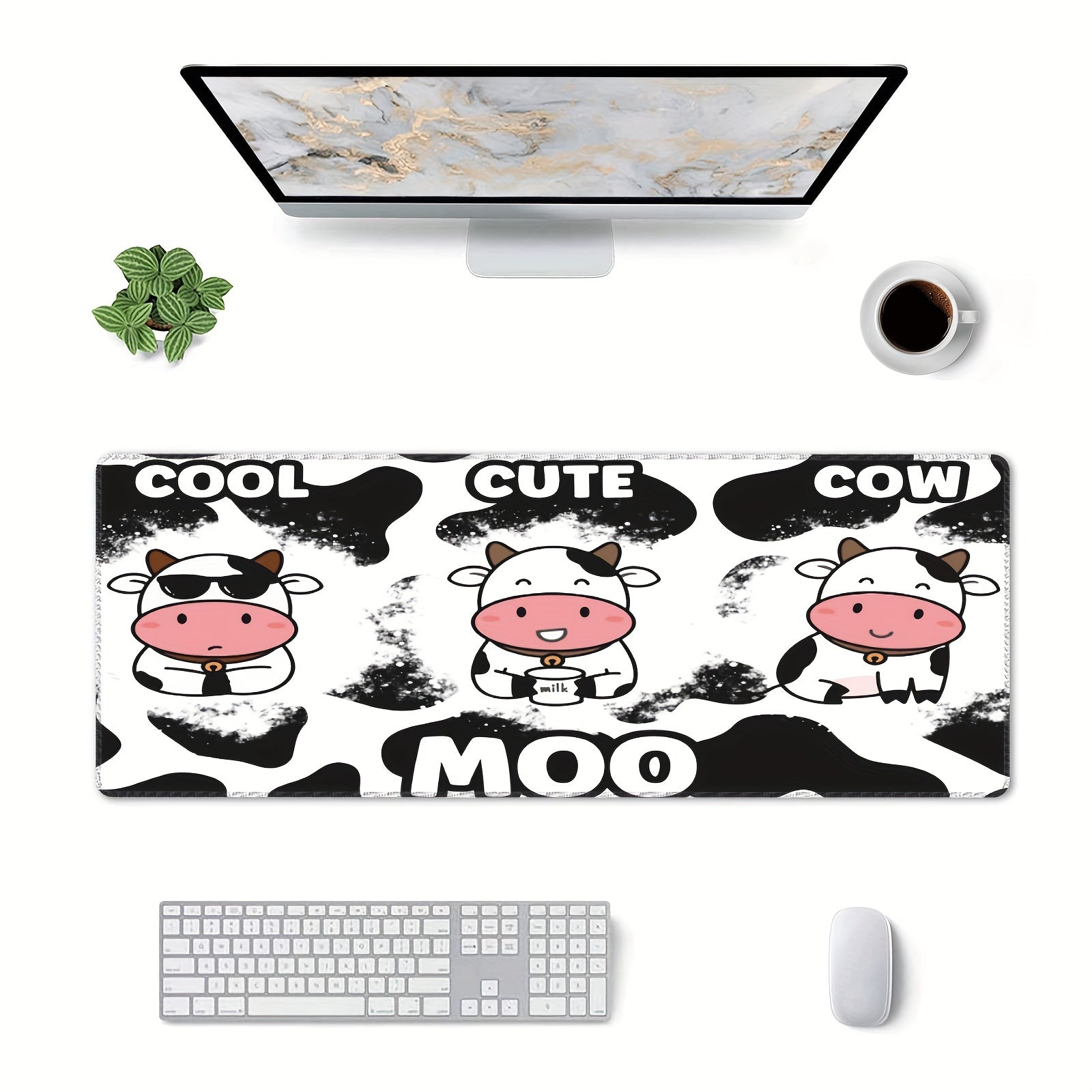Cow Desk Accessories with Gel Wrist Support Ergonomic Gaming Mouse Pad Rest