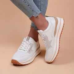 Women's Lightweight Running Shoes Lace Up Thick Bottom Casual Sneakers