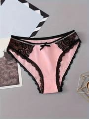 6pcs Lace Briefs Comfy Stretchy Intimates Panties Women's Lingerie