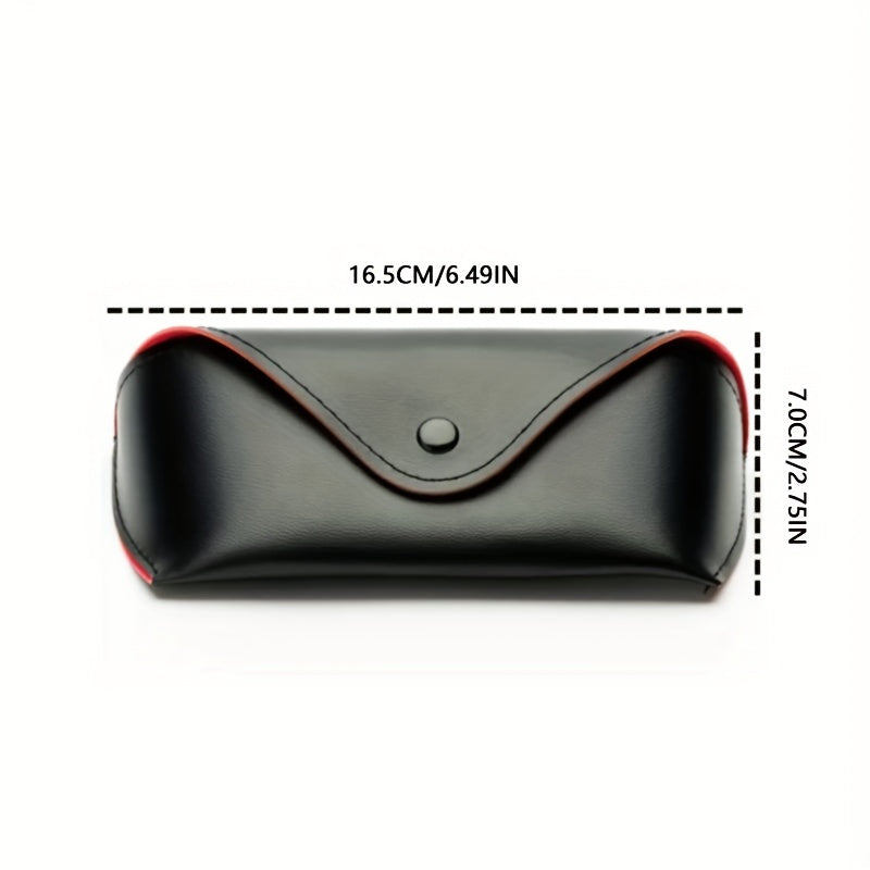 Snap Button Glasses Case Retro PU Leather Sunglasses Reading Glasses Storage Bag