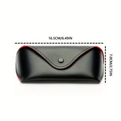Snap Button Glasses Case Retro PU Leather Sunglasses Reading Glasses Storage Bag