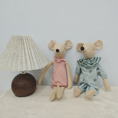 Adorable Dressable Mouse Stuffed Animal Doll Plush Toy with Pink & Green Outfits