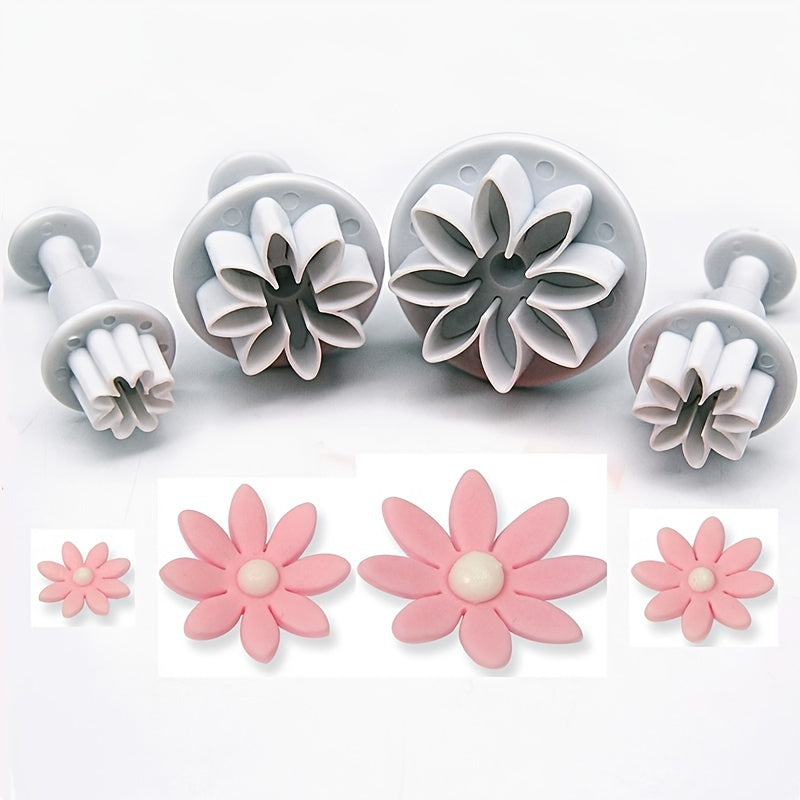 4pcs Flower Fondant Molds for Cake Decorating Baking Tools