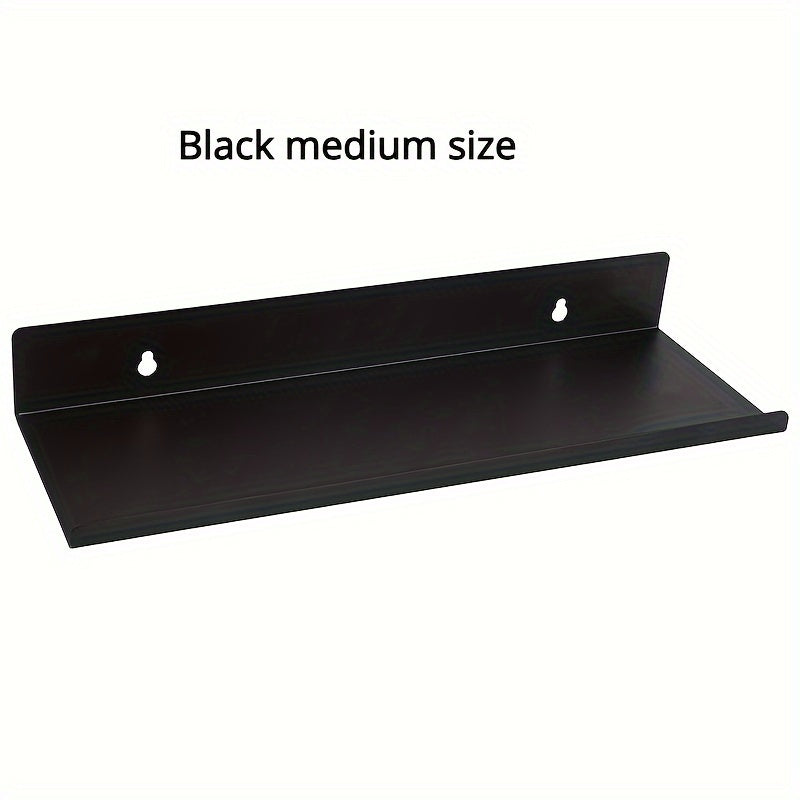 1pc Kitchen Bathroom Wall Rack Carbon Steel Word Divider Storage Shelf