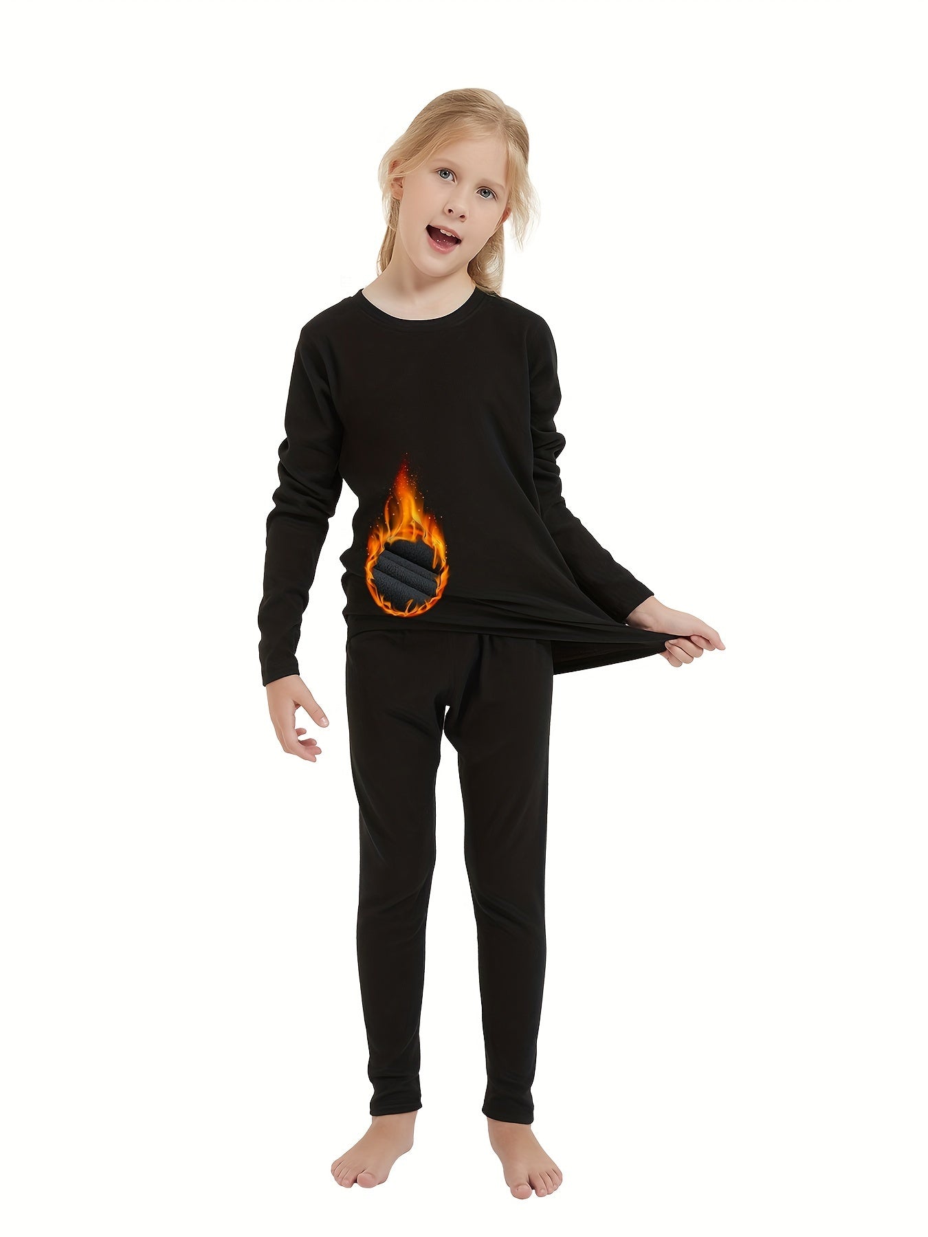 HOPLYNN 2 Packs Warm Outfits Pullover Solid Leggings Boys Girls Sports Kids