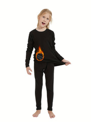 HOPLYNN 2 Packs Warm Outfits Pullover Solid Leggings Boys Girls Sports Kids