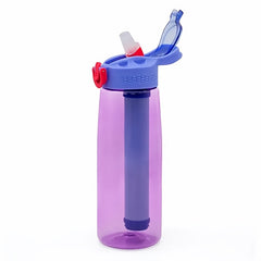 Portable Water Bottle with Purification System for Camping & Emergency