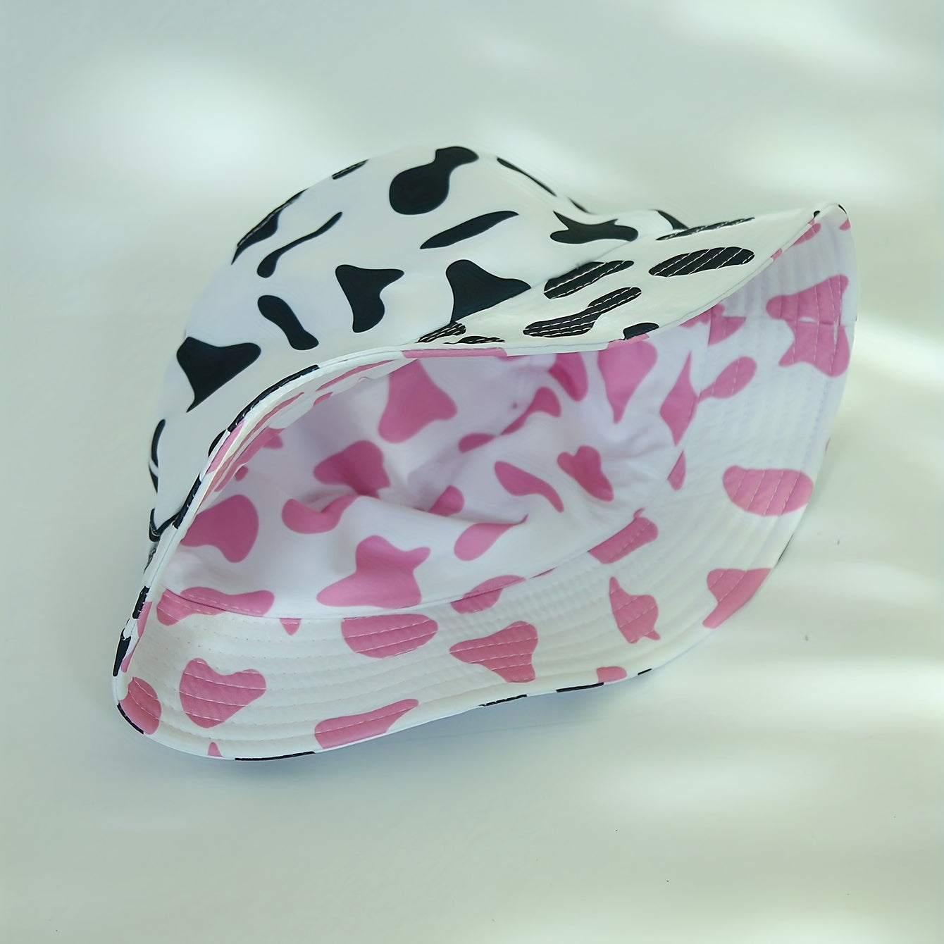 Cow Pattern Print Bucket Hat Reversible Lightweight UV Protection Sunscreen