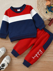 Baby Boy Casual 2pcs Outfits Winter Fall Sweatshirt Pants Set
