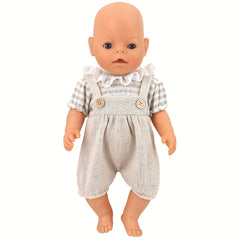 Pink Lace Trimmed Doll Clothes for 17" Dolls with Jumpsuit