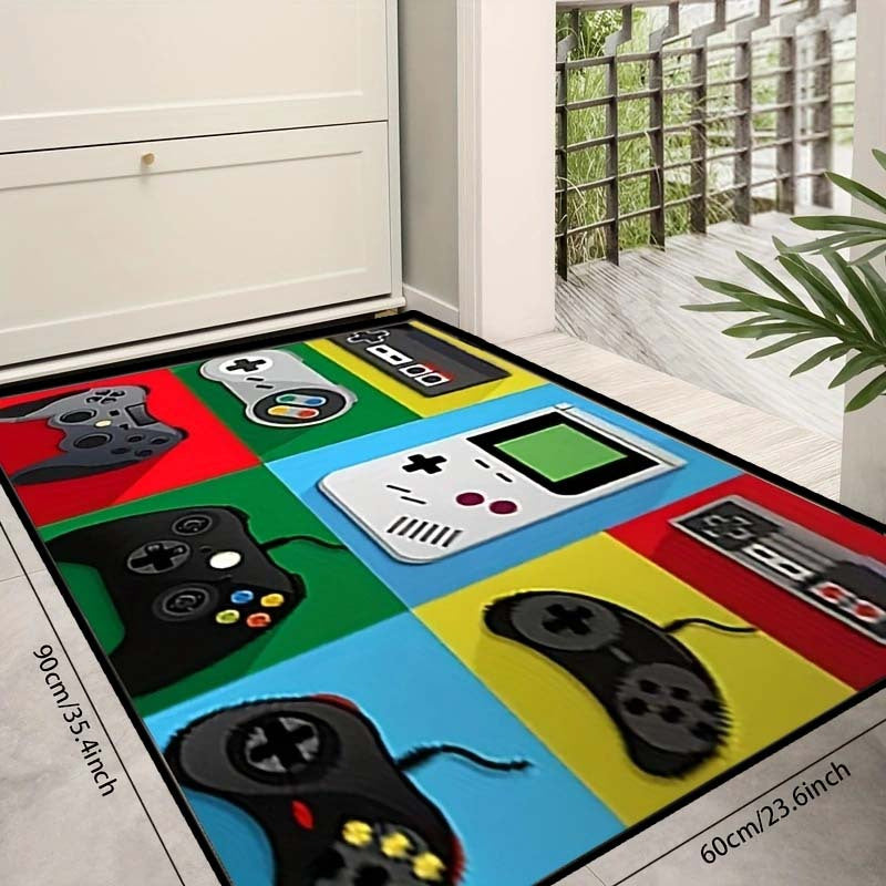 Colorful Games Machine Pattern Floor Mat - Living Room Bedroom Anti-slip Rug