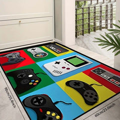 Colorful Games Machine Pattern Floor Mat - Living Room Bedroom Anti-slip Rug