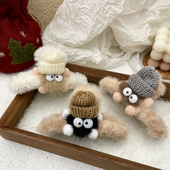 Briquettes Plush Doll Hair Claw Cartoon Hair Accessories