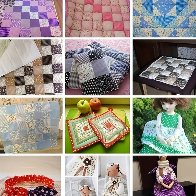 50pcs Polyester Fabric Flowers Multicolor Patterns Sewin