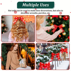 10 M Christmas Ribbon Craft Organza Ribbon Snowflake Red