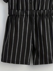 Kids Stripes Short Sleeve Romper Jumpsuit