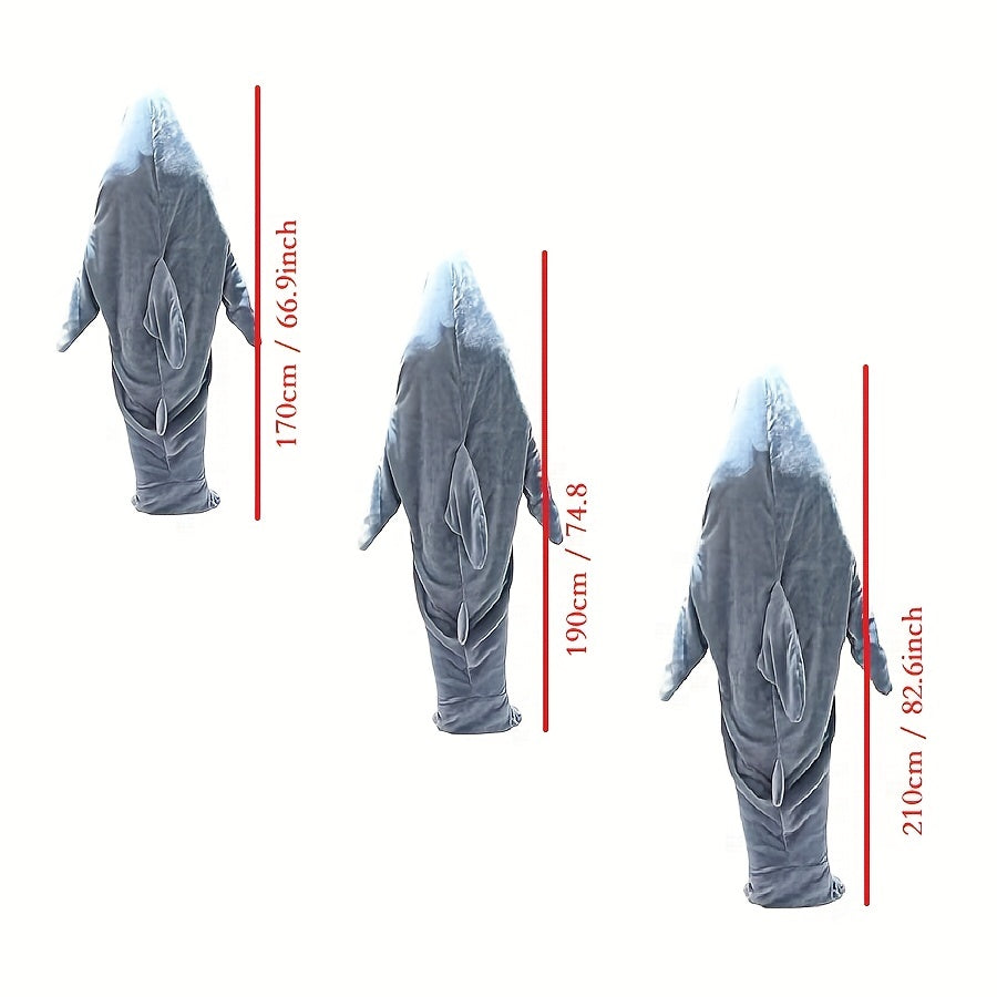 Shark Shaped Blanket Soft Flannel Wearable Blanket