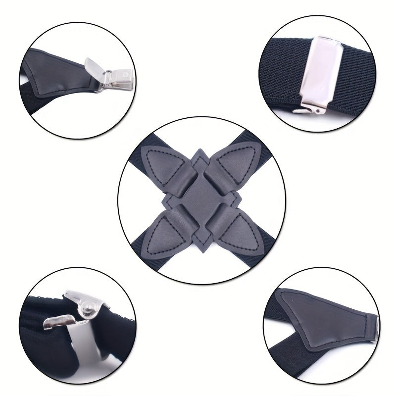 Men's Clip Suspenders Pants Elastic Side Clip