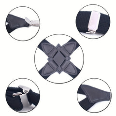 Men's Clip Suspenders Pants Elastic Side Clip