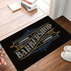 Modern Barbershop Area Rug Soft Non Slip Carpet Washable Mat