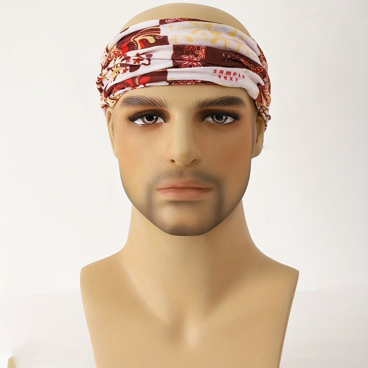 Light Brown Men's Printed Cycling Neck Gaiter