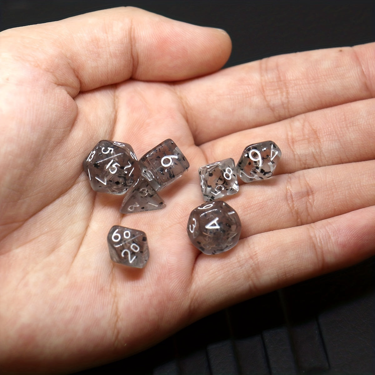 28pcs 4sets Acrylic Golden Foil Board Game Dice Polyhedral Table RPG Dice