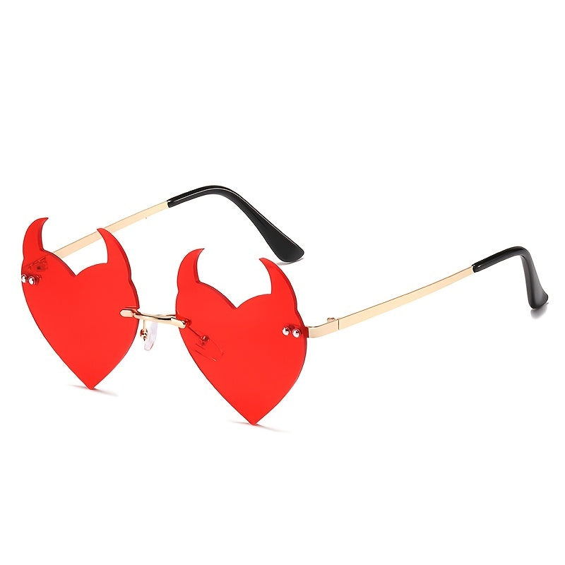 Metal Rimless Sunscreen Sunglasses for Ladies