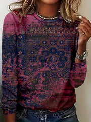 Graphic Print Crew Neck Sweatshirt for Women